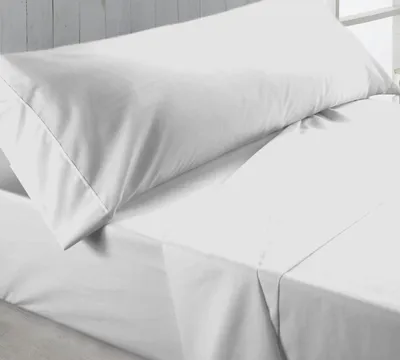 Zdjęcie produktu dla Prześcieradła, 90 x 190/200 cm, białe, 3-częściowe, pościel z prześcieradłem (90 x 190/200 cm), poszewka na poduszkę (50% bawełna/polibawełna)