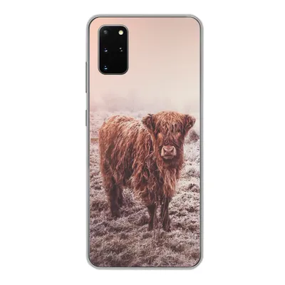 Produktbild von MuchoWow® Handyhülle Schutzhülle Hülle für Samsung Galaxy S20 Plus Schottische Highlander - Schnee - Sonne Silikon Softcase Handy Hülle - Hartschale