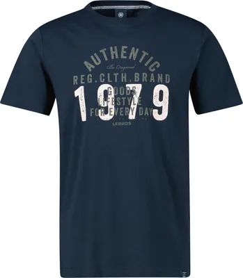 Produktbild von Lerros Übergrößen T-Shirt navy Frontprint Authentic