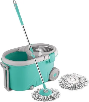 Produktbild von Schwabbereich mit Stahlwringer, 360° Drehbar, Mikrofaser, Teleskopstiel