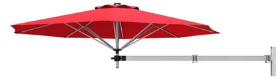 Obrázok produktu pre Slnečník na upevnenie na stenu, priemer 250 cm, hliník, červený
