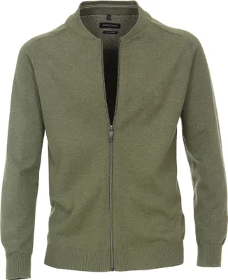 Produktbild von CASAMODA Herren Strickjacke Reißverschluss Regular-Fit Olivgrün M