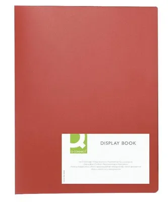 Produktbild von Q-Connect Sichtbuch - 20 Hüllen, Einband PP, 450 mym, rot