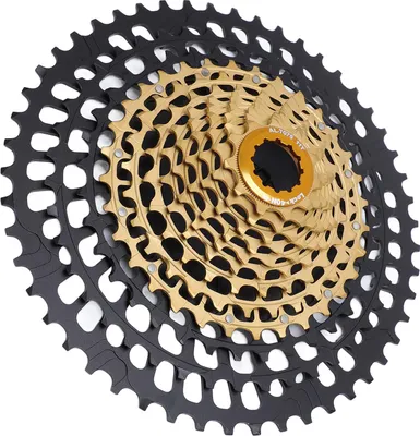 Produktbild von 12 Geschwindigkeit Fahrradkassette 11 bis 50T Aluminium Stahl Leichtes Fahrradfahrrad für Mountainbikes schwarzes Gold