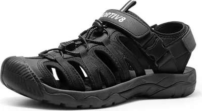 Produktbild von NORTIV 8 Sandalen Herren lässige Strandsandalen Wandersandale Trekkingsandalen Sommer Freizeitschuhe Outdoorschuhe Wasser Atmungsaktive Sandale,Farbe: SCHWARZ, Größe: 42