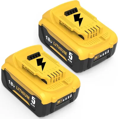 2er-Pack 5000 mAh Li-Ion Akkus für 18V Werkzeug, kompatibel mit DCB181