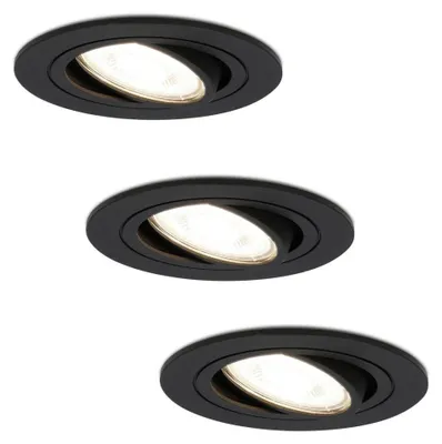 Produktbild von hoftronic LED Einbaustrahler 3x4W 345lm 4000K Dimmbar Schwenkbar Schwarz