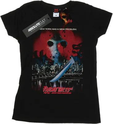 Produktbild von Friday The 13th - "Jason Takes Manhattan" T-Shirt für Damen BI20550 (L) (Schwarz)
