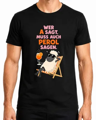 Immagine prodotto di Chi dice "A" deve anche dire "Perol". Maglietta da uomo, scritta "Aperol Spritz Cocktail", ideale per feste di addio al celibato, colore nero, taglia M