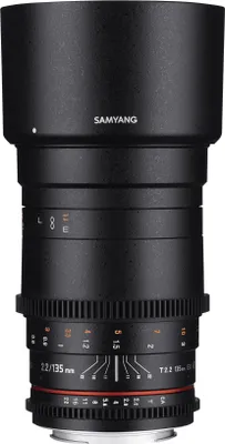 Produktbild von Samyang 135/2,2 Objektiv Video DSLR Canon EF manueller Fokus Videoobjektiv 0,8 Zahnkranz Gear, Spiegelobjektiv Teleobjektiv schwarz (1021563)
