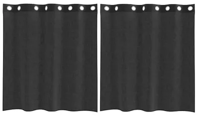 Produktbild von vidaXL Voile Vorhänge mit Ösen 2 Stk. Schwarz 140x140 cm