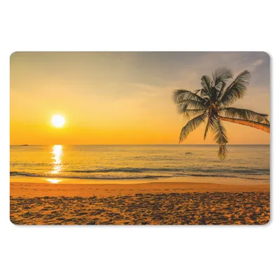 Produktbild von MuchoWow® Mauspad Mousepad Palme - Strand - Sonnenuntergang - Meer 27x18 cm - Mousepads - Maus Mat - Pad - Mausunterlage - Büroartikel - Desk Matten