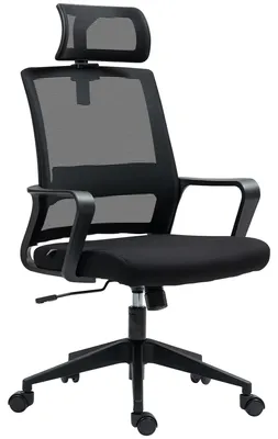 Productafbeelding van HOMCOM ergonomische bureaustoel, draaibare stoel met armleuningen, verstelbare hoofdsteun