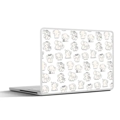 Produktbild von MuchoWow® Laptop Aufkleber Sticker Cover Elefant - Schnittmuster - Baby 40x30 cm - Laptop Dekoration - Selbstklebend