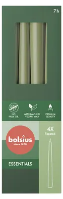 Productafbeelding van Bolsius Gotische Kaars 245/24 Doos 4 Olivegreen (4 stuks)