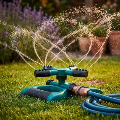 Irrigatore da giardino, irrigatori da giardino fuori terra, 4 pezzi (2 + 2), 360° fino a 10 m - Aquaspin360