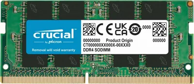 Immagine prodotto di Crucial CB8GS3200, 8 GB, 1 x 8 GB, DDR4, 3200 MHz, 260-pin SO-DIMM