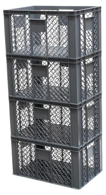 Produktbild von 4 Stück Bäckerkisten / Brotkisten 600 x 400 x 320 mm Farbe: grau