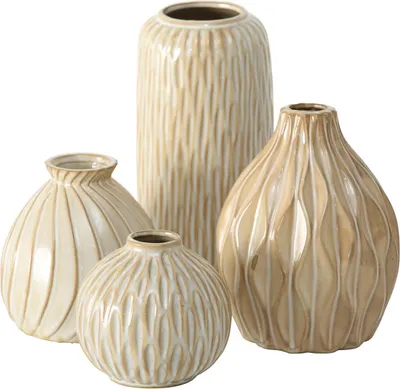 Produktbild von Boltze Vase Zalina 4-teilig Blumenvase Keramik Vase für Trockenblumen Pampasgras