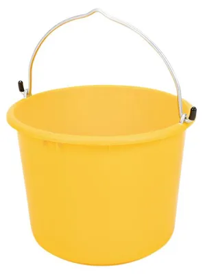 Produktbild von Baueimer 20 l Kunststoff gelb,Hakenbügel L-Skala kranbar