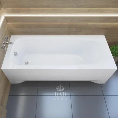 Produktbild von BADLAND Badewanne Rechteck Medium 170x75 mit Acrylschürze, Füßen und Ablaufgarnitur GRATIS