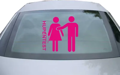 Produktbild von Indigos UG - Aufkleber Heckscheibe & Motorklappe DE2430 - pink - 600x599 mm - Hupentest - Auto Scheiben Fenster Heckklappe Tuning Racing JDM - Die cut