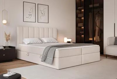 Image de Lit rembourré LEO 140 × 200 cm, lit double / lit pour adolescent, lit classique, lit avec coffre de rangement et surmatelas, coloris gris, Herbi 45