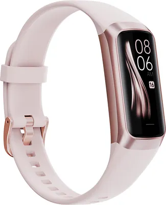 Produktbild von Sport-Smartband mit Schlaf-Erinnerungsfunktion, Gesundheitsüberwachung, Blutdruck- und Herzfrequenzmessung, Schrittzähler (rosa, schwarz, weiß)