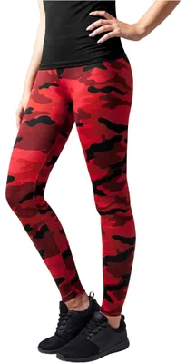 Produktbild von Urban Classics Damen Leggings, Angepasst, Elasthan, Mehrfarbig (Red Camo 783), XL