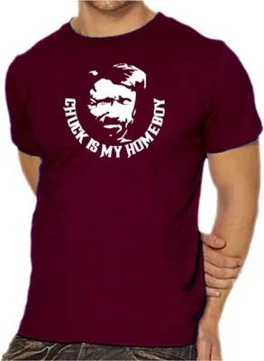 Produktbild von Touchlines Herren T-Shirt Chuck Norris , weinrot, S
