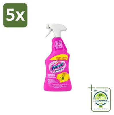 Produktbild von 5 x Vanish Oxi Action 4-in-1 Fleckentferner Spray 940 ml - Großpackung - 5 Stücke