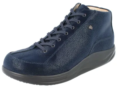 Produktbild von FINN COMFORT FINNAMIC Machida Damen Schnürer knöchelhoch dunkelblau Glattleder - Größe: UK 8