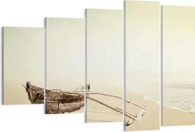 Produktbild von Bild auf Leinwand - Leinwandbild - 5 Teile - £ódŸ Wrack Meer - 150x100cm - Wand Bild - Wanddeko - Wandbilder - Leinwanddruck - Bilder - Wanddekoration - Leinwand bilder - Wandbild - EG150x100-5123