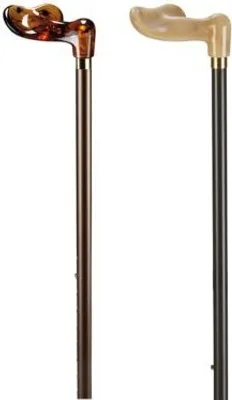 Produktbild von Leichtmetallstock Fischergriff marmorierter Griff, verstellbar schwarz>>>>links
