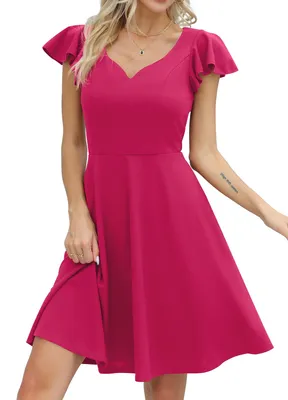 Produktbild von Elegantes Cocktailkleid – A-Linie mit herzförmigem Ausschnitt – Rosa