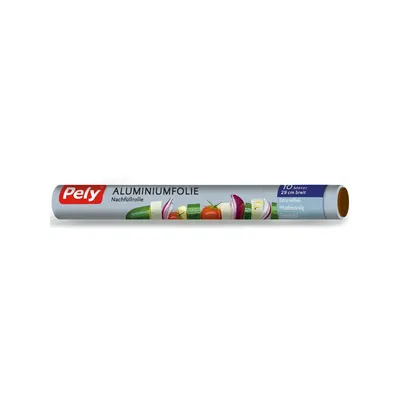 Produktbild von Pely Aluminiumfolie Nachfüllrolle Hitzebeständig Formstabil 10 Meter