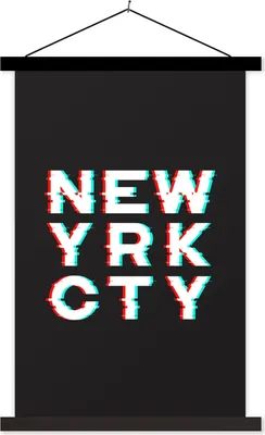 Produktbild von MuchoWow® Textilposter New York - Rot - Blau 120x180 cm mit schwarzem Rahmen - Fotos