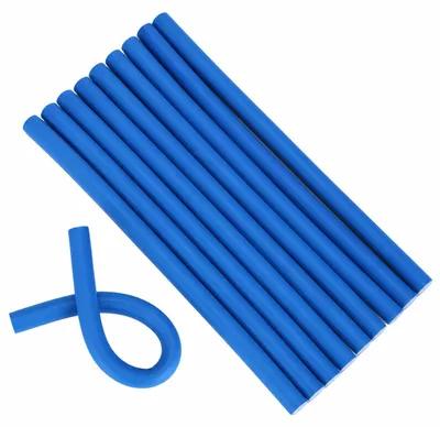 Produktbild von INF 10er-Pack Lockenwickler ohne Hitze – Flexibel, Gummi, 24cm – Für Locken Dunkelblau