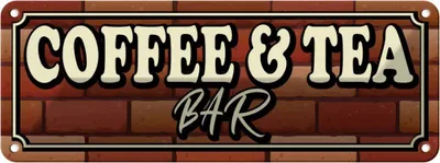 Produktbild von vianmo Blechschild 10x27 cm Coffee & Alkohol Tea Bar Kaffee Tee Essen Trinken Club