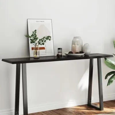 Produktbild von Tischplatte für Schreibtisch oder Gartentisch, 160x40x(2-4) cm, aus massivem Holz mit Baumkante
