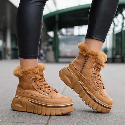 Produktbild von Damen-Schnürstiefel mit Plateau in Camel Neatesa - Schuhe, Größe 37