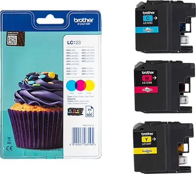 Produktbild von Brother LC123 RainbowPack - Gelb, Cyan, Magenta - original - Blisterverpackung - Tintenpatrone - für Brother DCP-J100, J105, J132, J152, J172, J552, J752, MFC-J245, J650, J6520, J6720, J6920