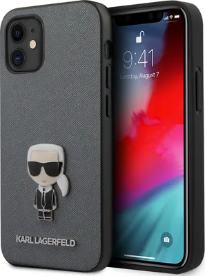 Immagine prodotto di Custodia Karl Lagerfeld per Apple iPhone 12 Mini Argento - Saffiano
