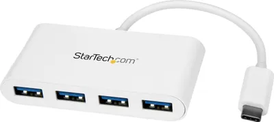 Produktbild von StarTech.com USB-C Hub 4-Port USB-A 3.0 SuperSpeed 5 Gbit/s – Weiß