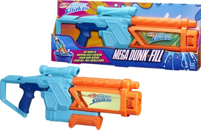Immagine prodotto di Nerf Mega Dunk-Fill Water Blaster. Easy Instant Fill. 1L Tank. Nerf Super Soaker. Ages 6+