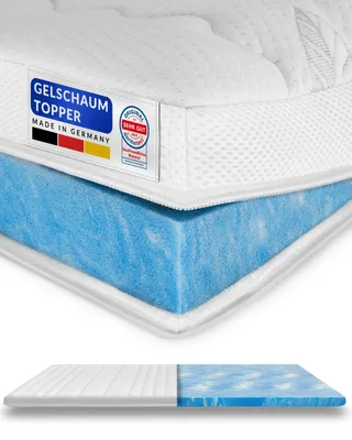 Produktbild von AM Qualitätsmatratzen | Premium Gelschaum-Topper | 240x200 cm | 6 cm Höhe | Matratzentopper | 240/200 | Gel Topper