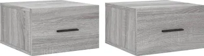 Produktbild von vidaXL Wand-Nachttische 2 Stk. Grau Sonoma 35x35x20 cm