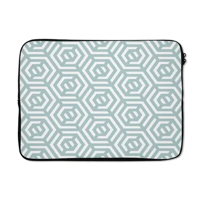 Produktbild von MuchoWow® Laptop Hülle 14 ZollMuster - Abstrakt - Grün - Geometrie Laptoptasche - Laptoptasche - Stoßsicher - Schutzhaube