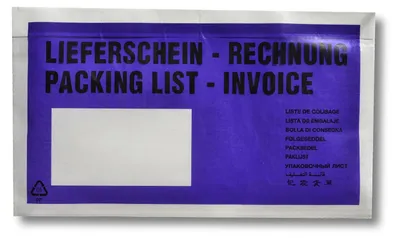 Produktbild von 1000x Dokumententaschen Begleitscheintaschen *Lieferschein/Rechnung* violett DIN Lang