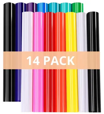 Obrázok produktu pre Samolepiaca vinylová fólia – kovová – 14 kusov – Lesklý, zrkadlový povrch – 30 x 30 cm – Vhodná na strihacie plotre – Jednoduché oddeľovanie
